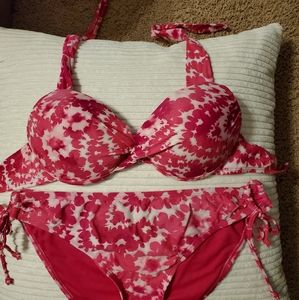Pink floral bikini